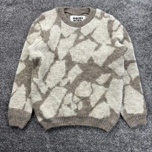 Rammagerdin Icelandic Sweater Size Medium Brown Wool Hand Knitted Reykjavik